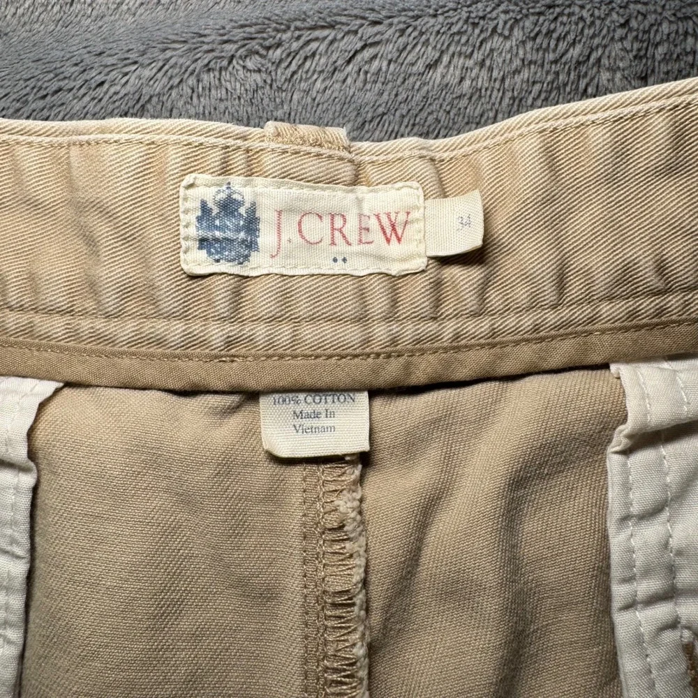 J. Crew Khaki Cotton Chino Shorts Men's Size 34 Flat‎ Front Casual Everyday Wear